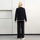Casaul Sweater Sets Pullover Tops Wide Leg Pants image 7