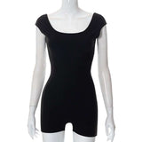 Women's Backless Cutout Romper - S, Black image