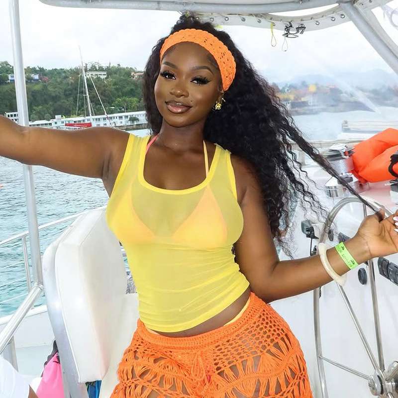 Yellow Sheer Tank Top - M, Yellow image