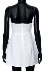 Elegant Buttoned Strapless Mini Dress image 5