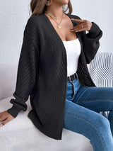 Long Sleeve Knit Cardigan - XL, Black image