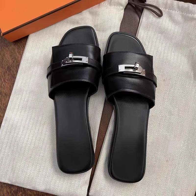 Elegant Faux Leather Slide Sandals image 0