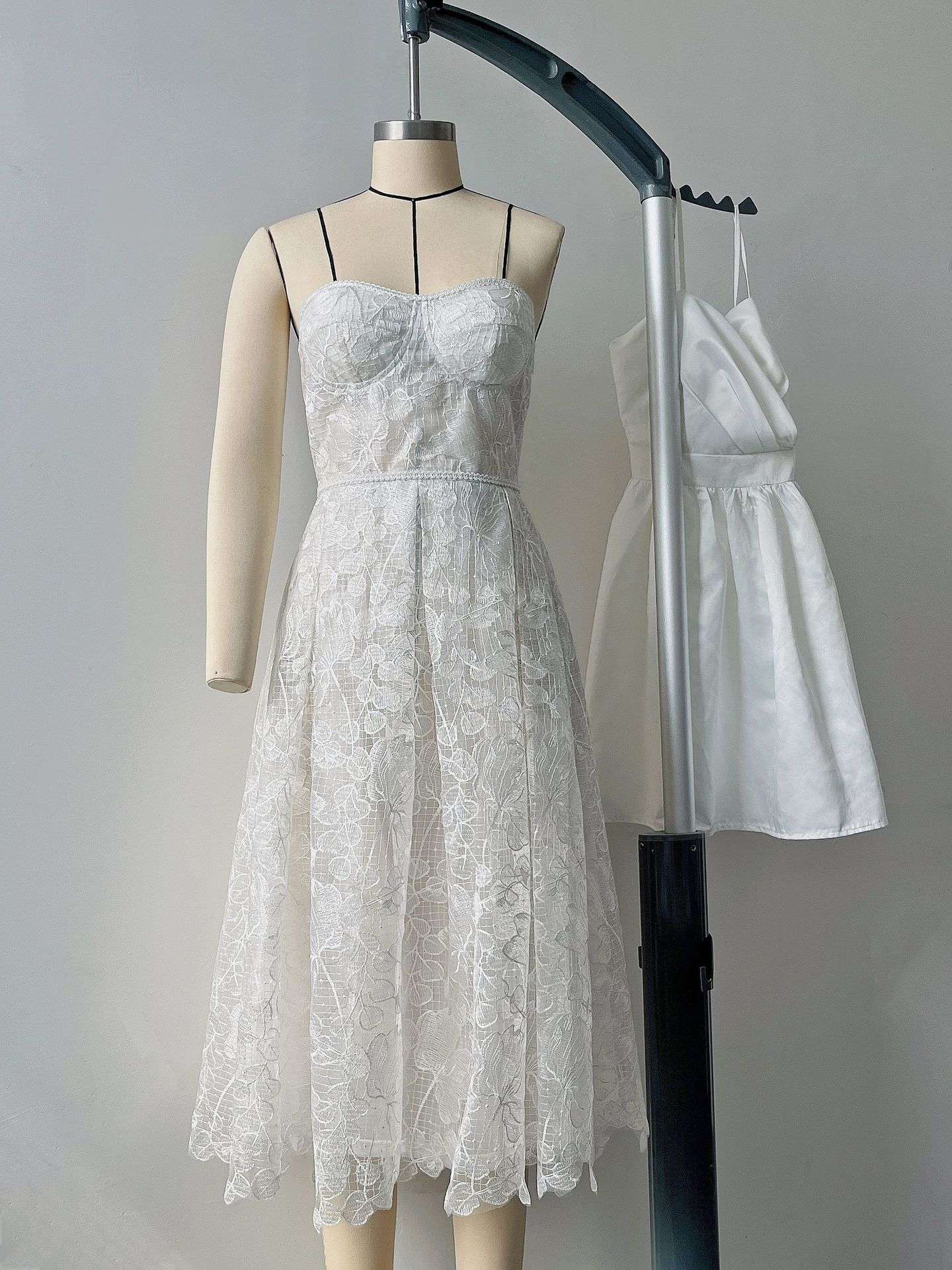 Strapless Lace Midi Dress image 4