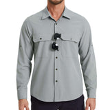 Men's White Long-Sleeve Utility Shirt image 2