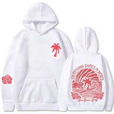 Oversize Backprint Pullover Hoodie - L, White image