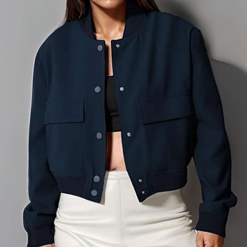 Casual Stand-Collar Button Jacket image 2