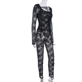 Lace Long Sleeve Bowtied Jumpsuit image 5