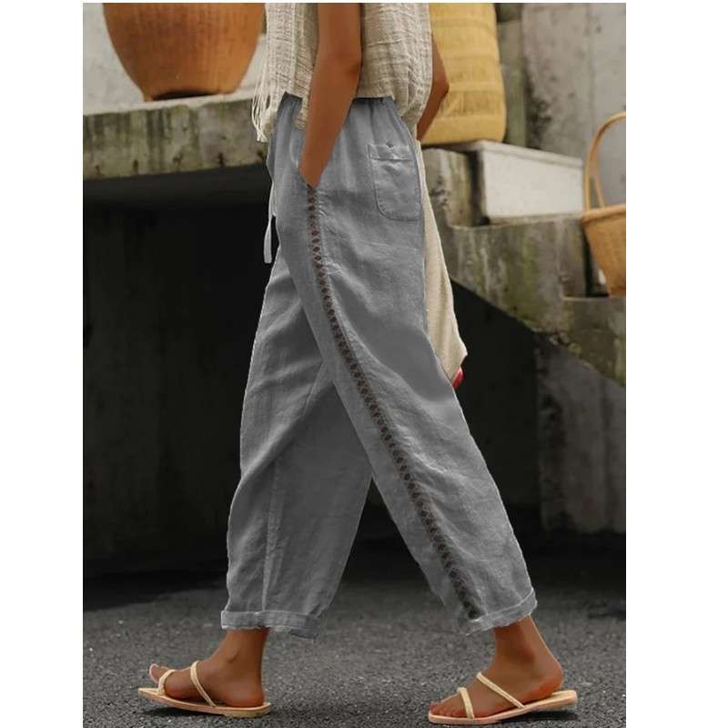 Casual Pants with Side Lace Detailing image 2