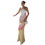 Floral Print Halter Maxi Dress image 1