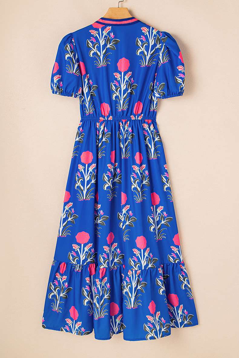 Vibrant Floral Maxi Dress with Ruffled Hem image 5