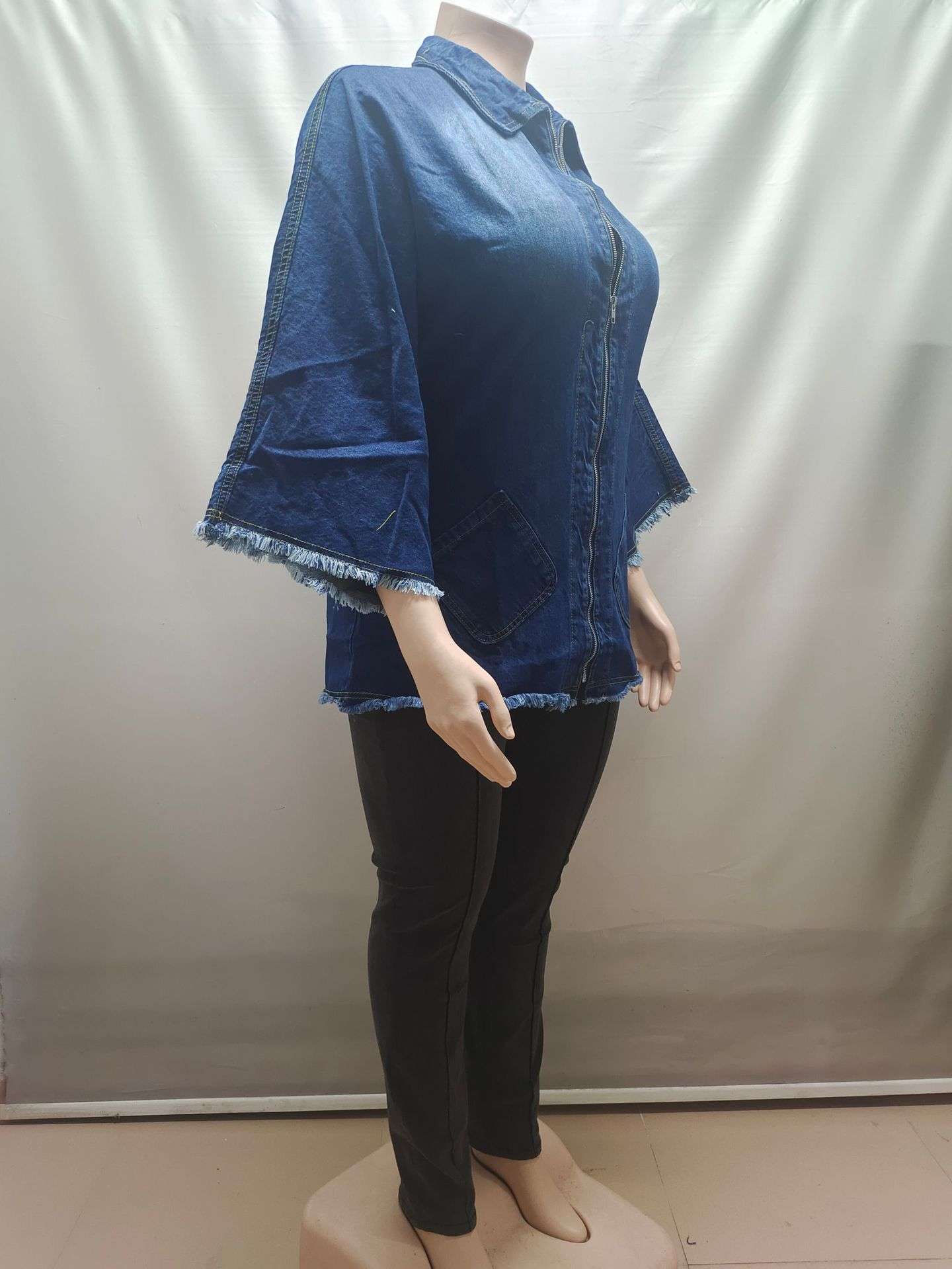 Oversized Distressed Denim Jacket image 3