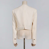 Cropped Collarless Blazer image 3