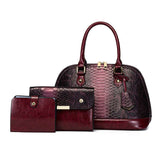 Print Tote Bag Evening Party Shoulder Bag Set - Free Size, Wine Red image