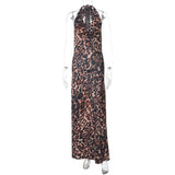Bold Leopard Print Halter Maxi Dress image 3