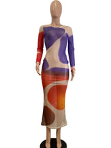 Abstract Printed Maxi Party Dress for Women image 3