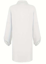 Button-Front Shirt Dress with Roll-Up Sleeves image 4