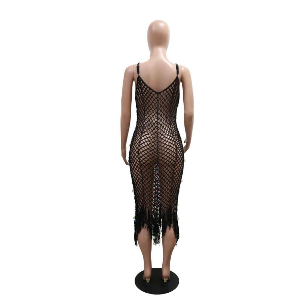 Glam Sequin Fishnet Cover-Up Dress image 5
