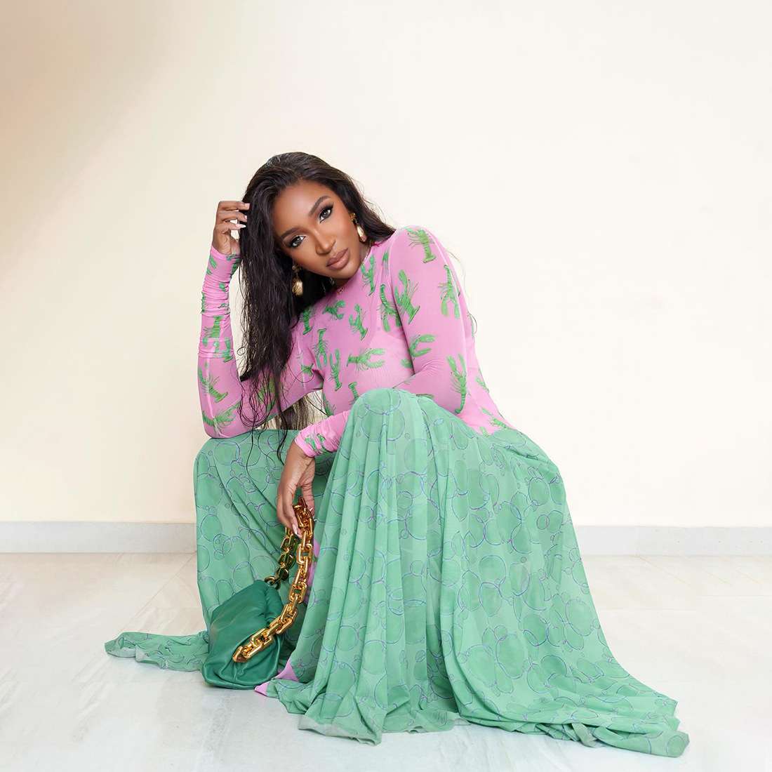 Vibrant Cactus Print Maxi Dress image 1