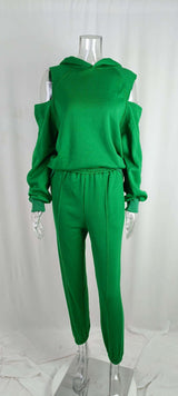 Cold-Shoulder Hoodie & Jogger Set image 7