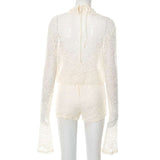 Lace Long Sleeve Cover-Up with Draped Front image 4