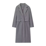 Elegant Long Coat - L, Grey image
