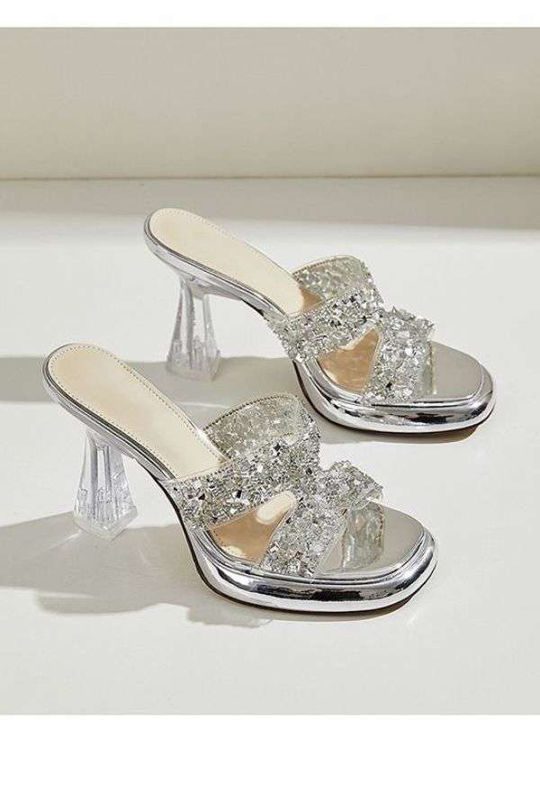 Glitter Block-Heel Mules image 0