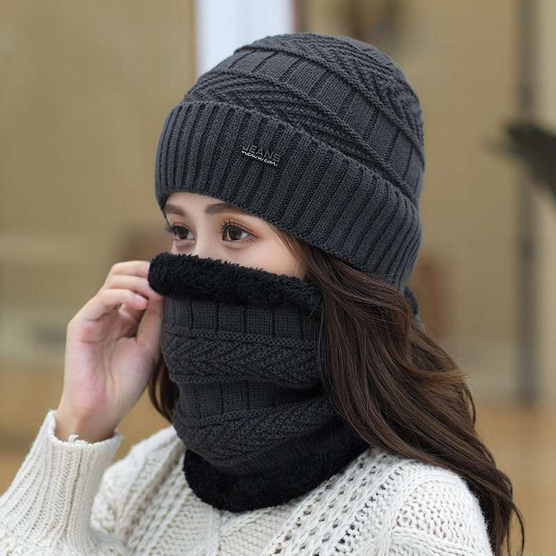 Knitted Winter Bennie - Free Size, Dark Grey image