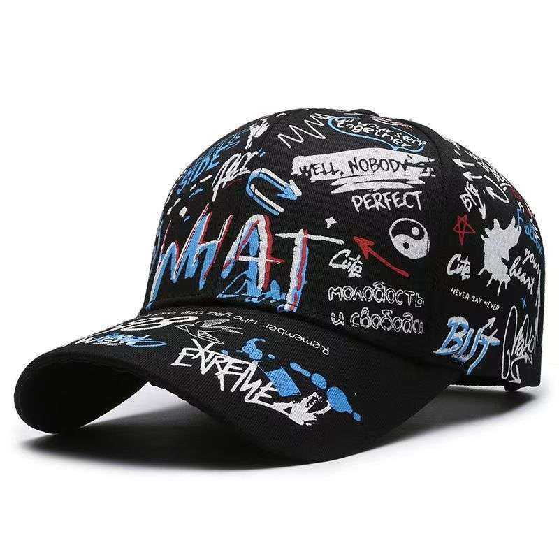 Baseball Cap with Artistic Graffiti Print