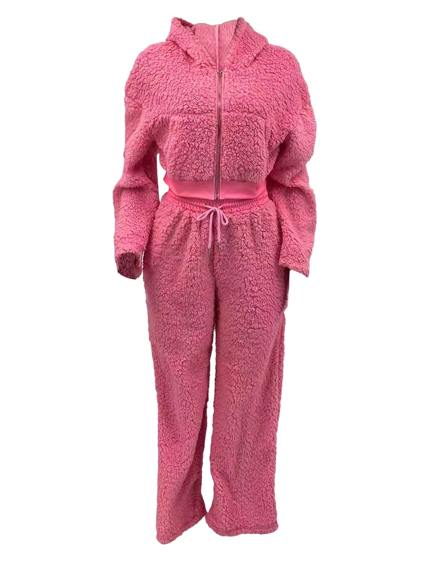 Cozy Fuzzy Hooded Lounge Tracksuit image 3