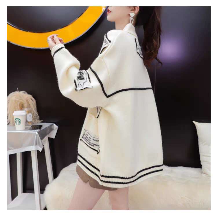 Oversized Patchwork Graphic Cardigan image 2