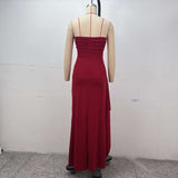 Elegant Spaghetti Strap Slit Maxi Dress image 7