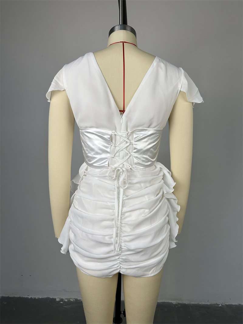 Corset Mini Dress with Ruffled Details image 4
