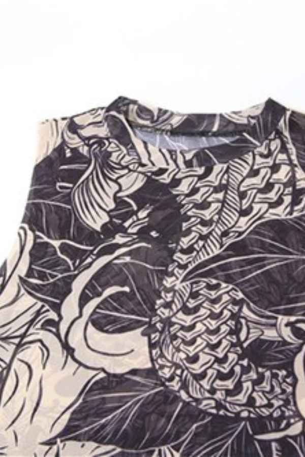 Sexy Printed Sleeveless Mesh Side Slit Maxi Dress image 7