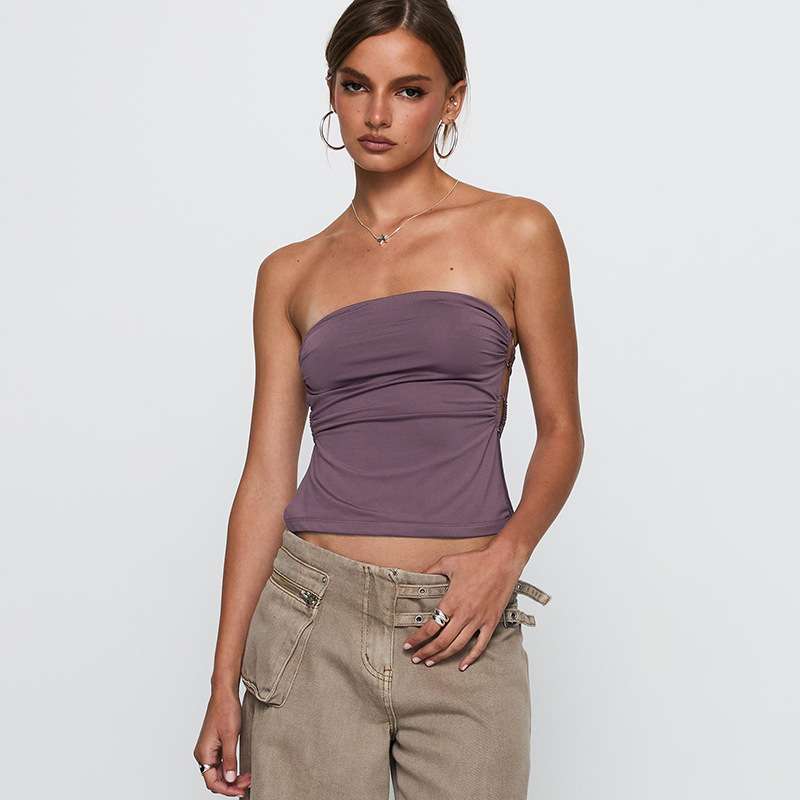 Strapless Ruched Crop Top image 3