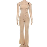 Elegant Asymmetric Sleeveless Top and Pants Set image 5