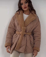 Womens Jacket Fleece Lapel Coat image 1