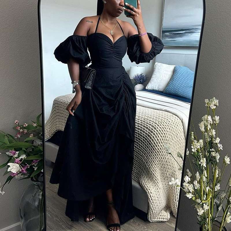 Puff sleeves off shoulder Dress image 2