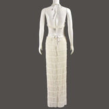 Two Piece Sleeveless Ruffle Top Maxi Skirt image 3