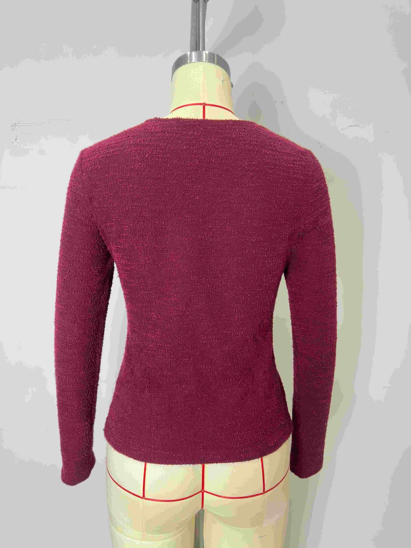 Textured Long Sleeve Top with Side Knot Detail image 4