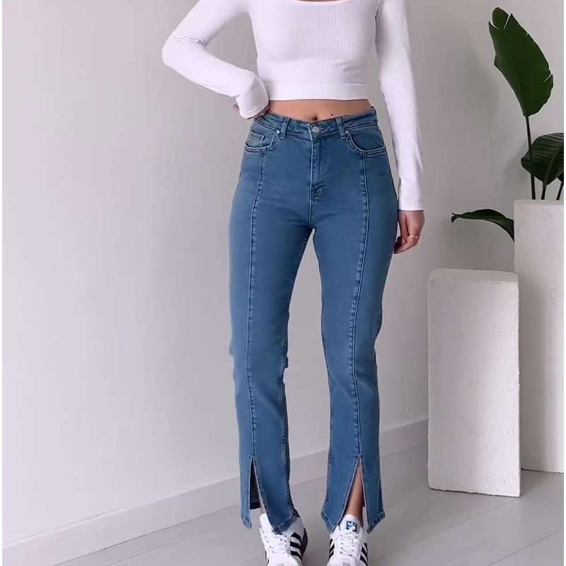 High Rise Skinny Fit Jeans - XL, Blue image