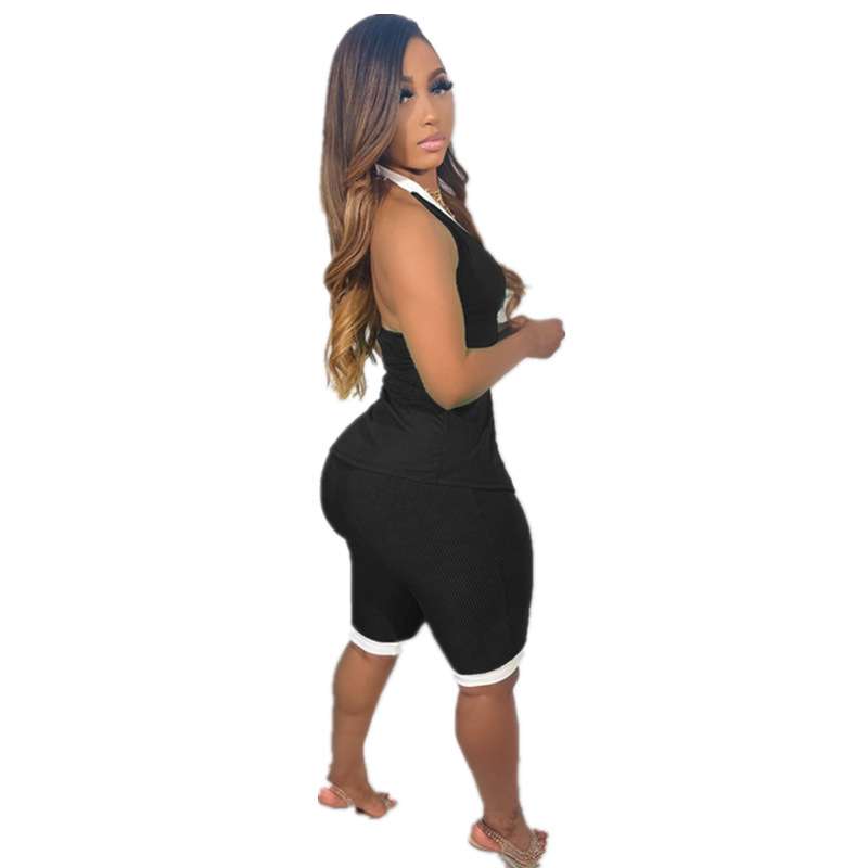 Sleeveless Button-Front Shorts Set image 5