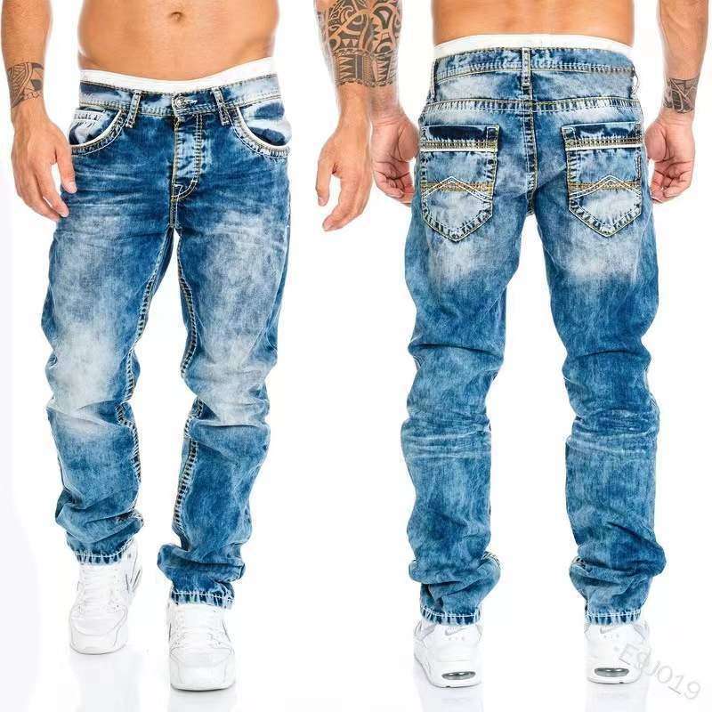 Hip Hop Fashion Casual Jeans - L, Light Blue image