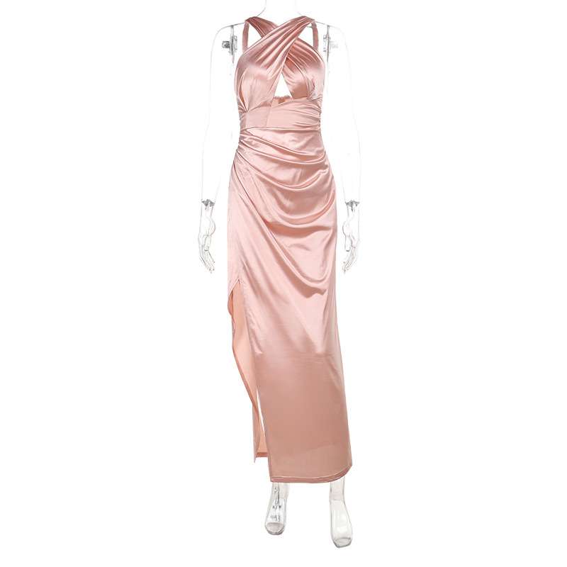 Halter Neck Dress with Side Slit image 4