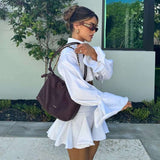 Cropped Shirt and Flared Mini Skirt Set image 2