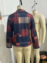 Plaid Pattern Blazer Jacket image 2