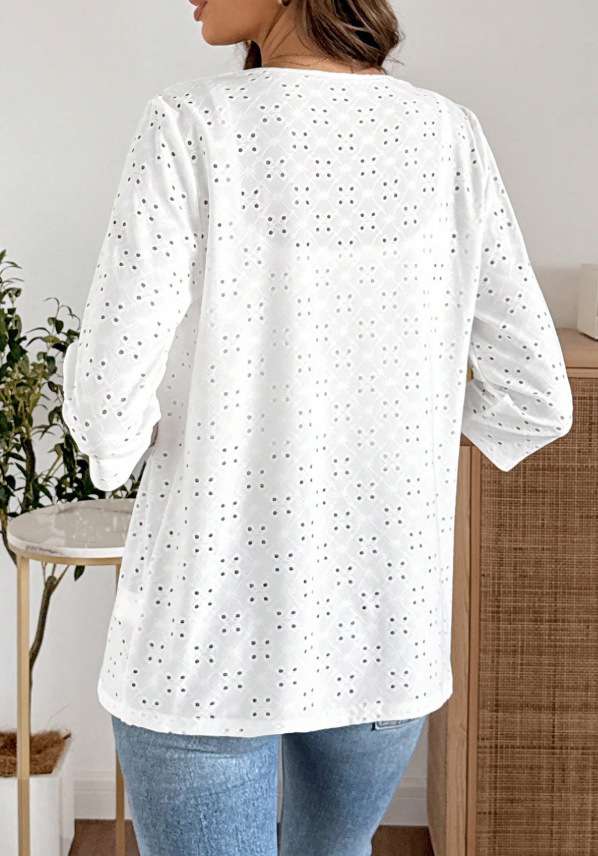 Button-Front Jacket with 3/4 Sleeves image 3