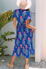 Vibrant Floral Maxi Dress with Ruffled Hem image 2