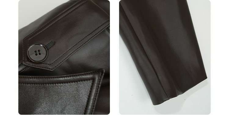 PU Leather Trench Coat For European image 8