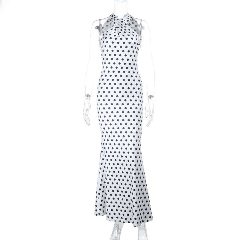 Polka Dot Halter Maxi Dress image 6
