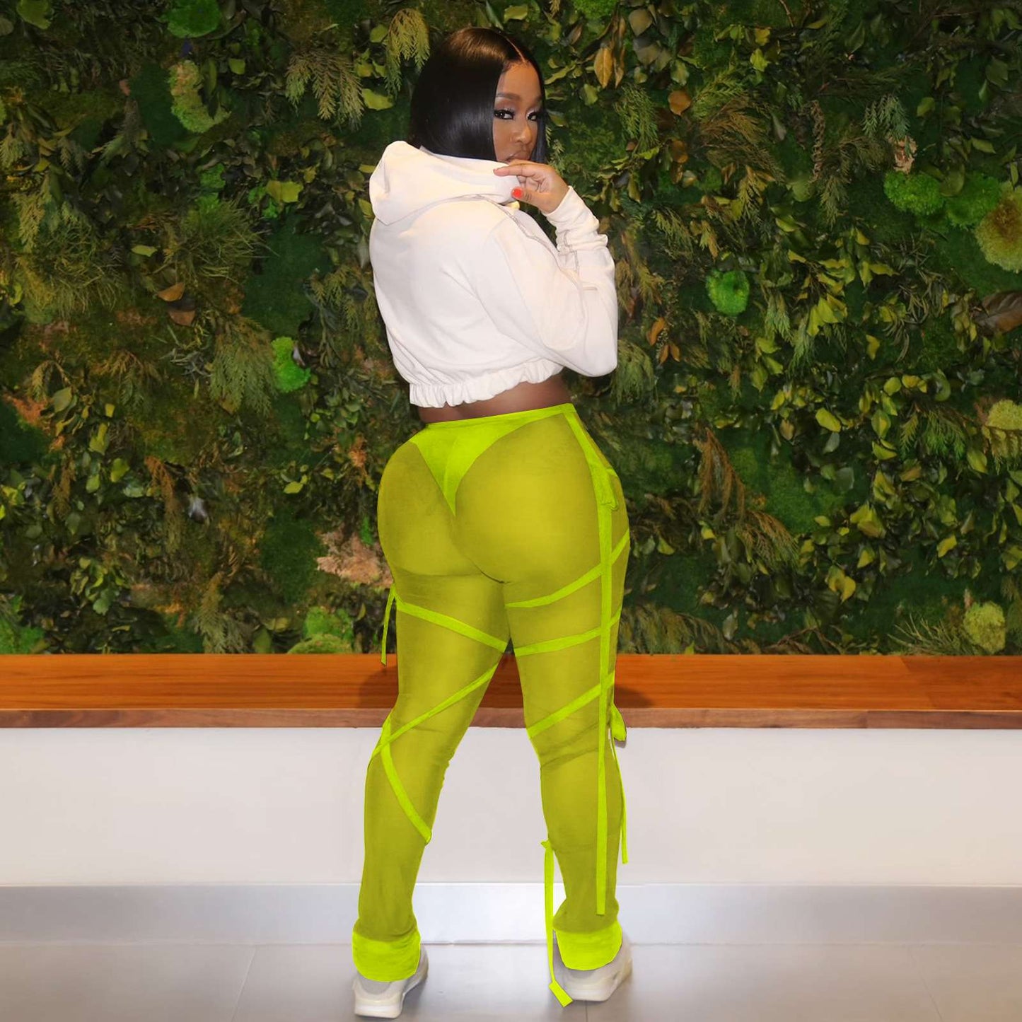 Sexy See-through Mesh Bandage Leggings image 2